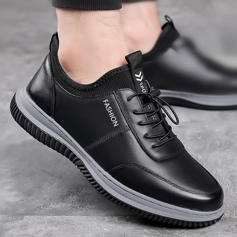 Herren Lederoptik-Sneaker mit stoßdämpfender Komfortsohle und elastischem Einstieg Drune