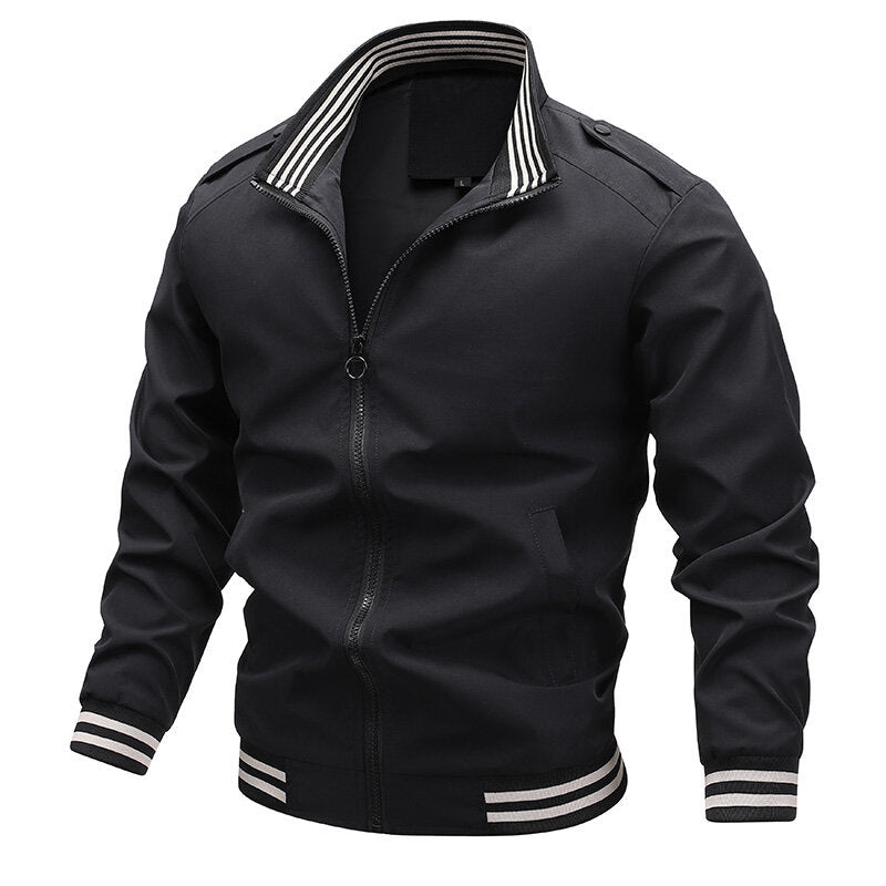 Herren Modische Übergangsjacke mit kontrastierenden Streifen Drune