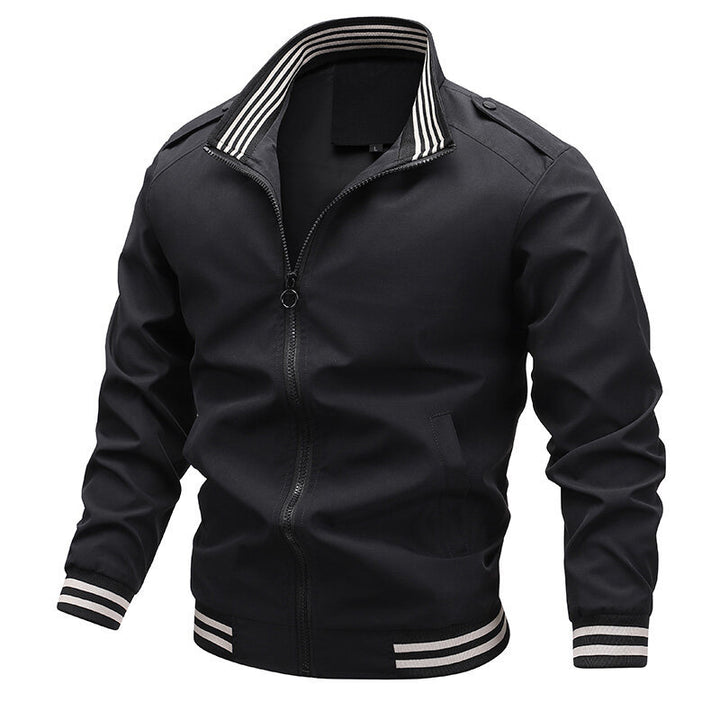 Herren Modische Übergangsjacke mit kontrastierenden Streifen Drune