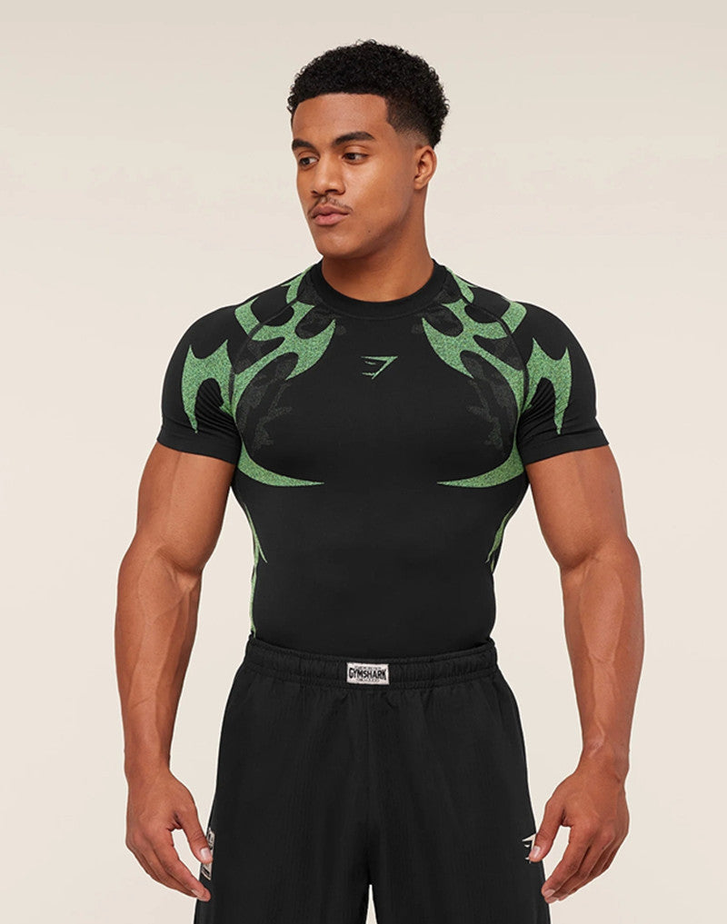 Herren nan nahtloses formgebendes Funktionsshirt mit Kompressionseffekt und ergonomischen Muskelzonen Drune
