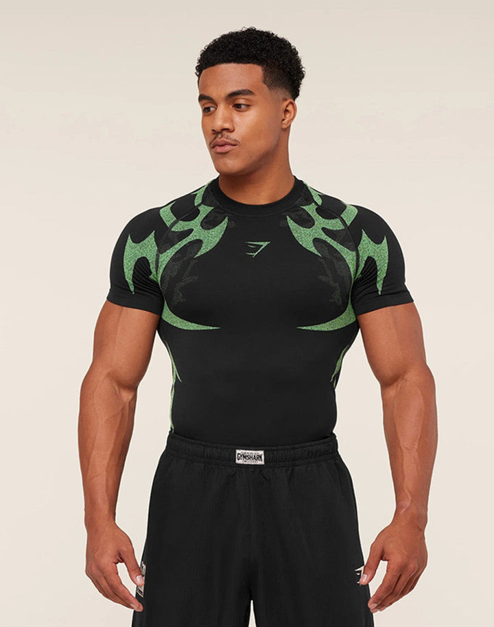 Herren nan nahtloses formgebendes Funktionsshirt mit Kompressionseffekt und ergonomischen Muskelzonen Drune