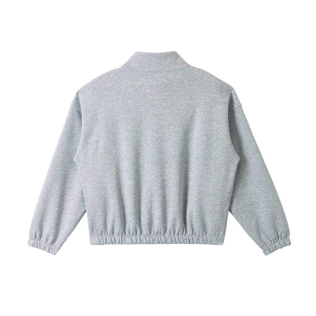 Unisex Asymmetrisches Halbzip‑Sweatshirt mit Stehkragen und Gummizugbund Drune