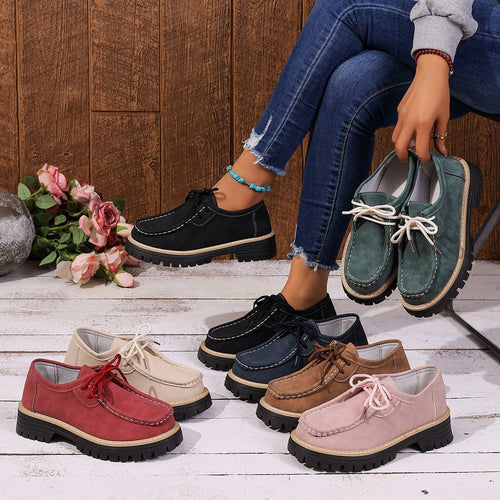 Damen Chunky-Mokassin-Loafer mit profilierter Gummisohle Drune