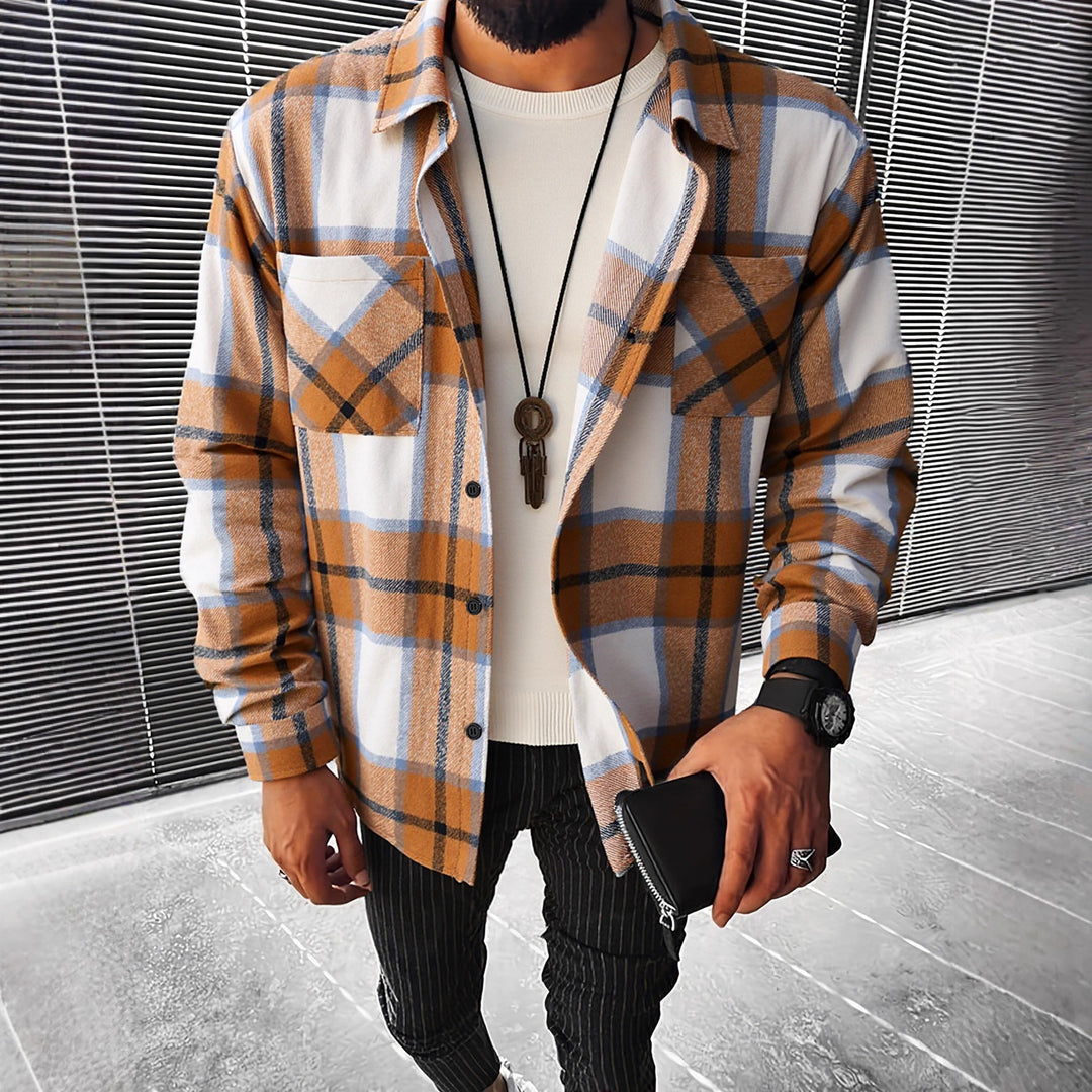 Herren Karierte Flanell Hemdjacke Drune