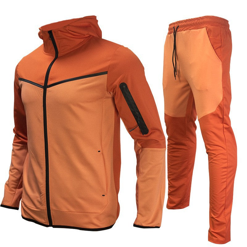 Herren sportliches Hoodie-Set mit atmungsaktiven Eigenschaften und modernen Kontrastdetails Drune