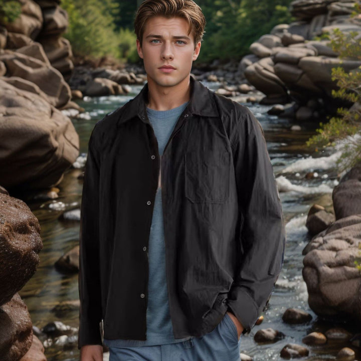 Herren lässige Baumwolljacke mit strukturiertem Obermaterial Drune