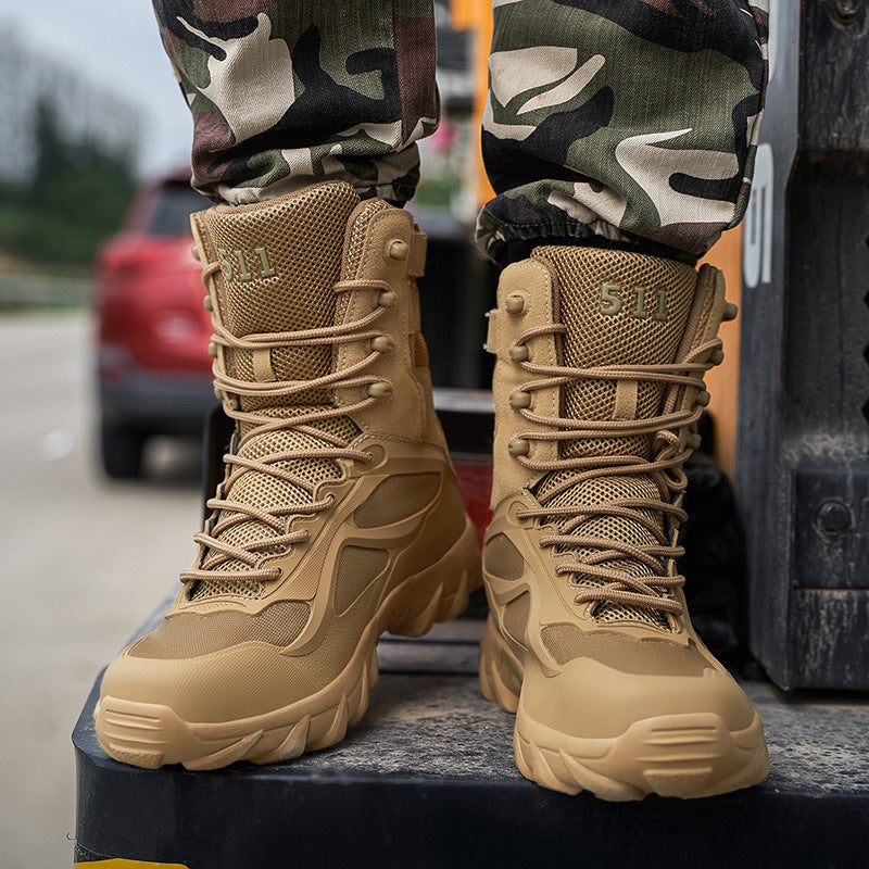 Herren Taktischer High-Top Einsatzstiefel mit robuster Trail-Profilsohle Drune