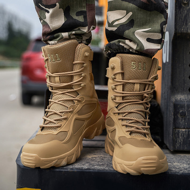Herren Taktischer High-Top Einsatzstiefel mit robuster Trail-Profilsohle Drune