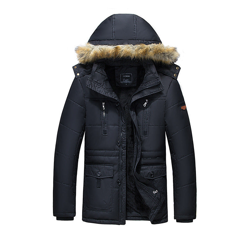 Herren Thermo-Fieldparka mit gesteppter Außenlage, Teddyplüsch-Innenfutter und abnehmbarer Kunstfellkapuze Drune