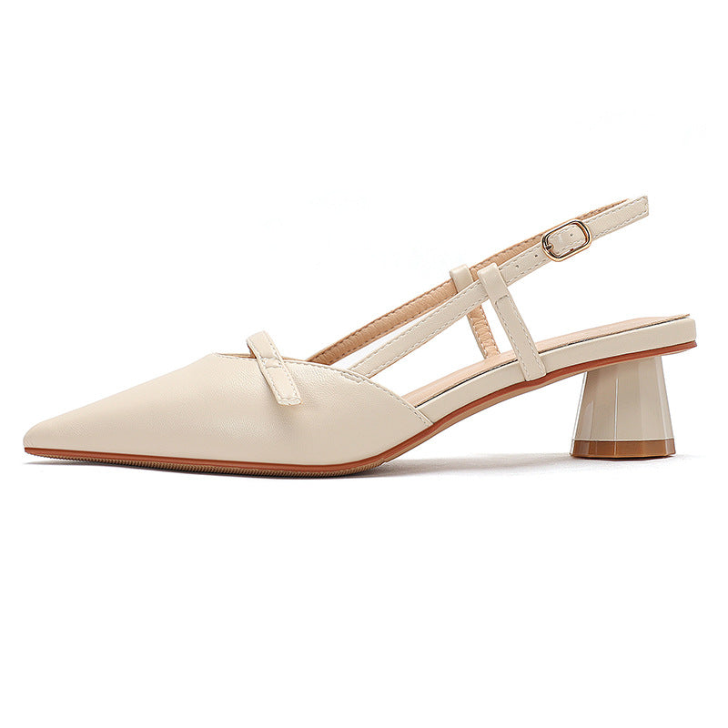 Damen Spitzeschuh Slingback-Absätze mit transparentem klobigen Blockabsatz Drune