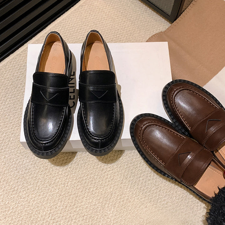 Damen Zeitlose Penny‑Loafer mit profiliertem Gummirand und Mokassin‑Naht Drune