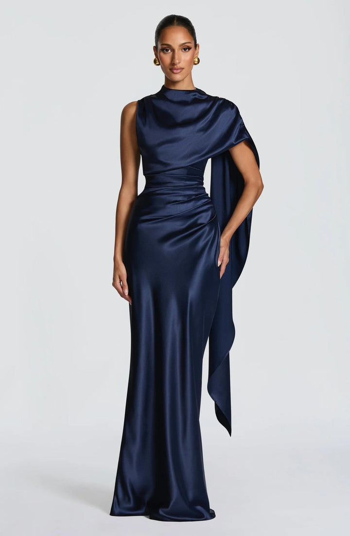 Damen Langarm Abendkleid Drune