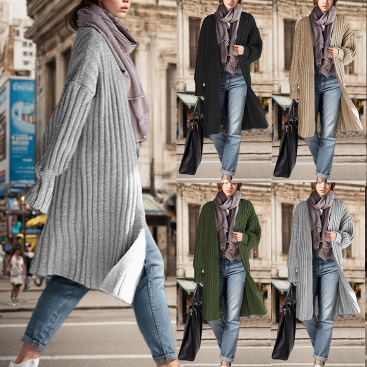 Damen Langstrickjacke mit offenem Design und современной Struktur Drune
