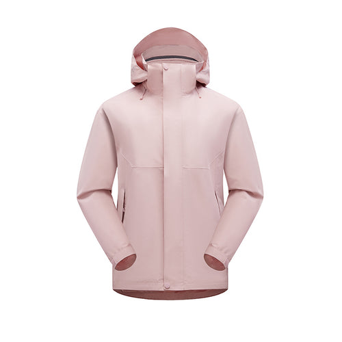 Unisex wasserdichte atmungsaktive Regenjacke mit Kapuze und Fleece-Innenfutter Drune