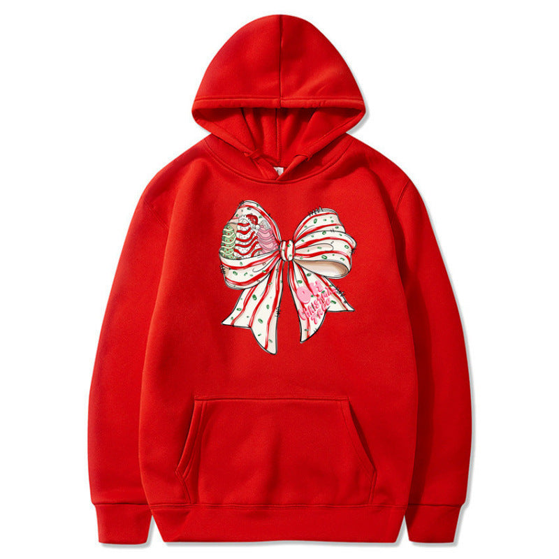 Damen Kapuzenpullover mit festlichem Schleifenmotiv Drune