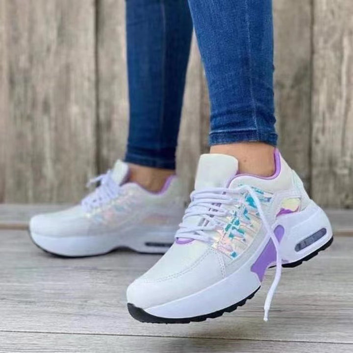 Damen Plateau-Sneaker mit Luftpolster und holografischen Akzenten Drune