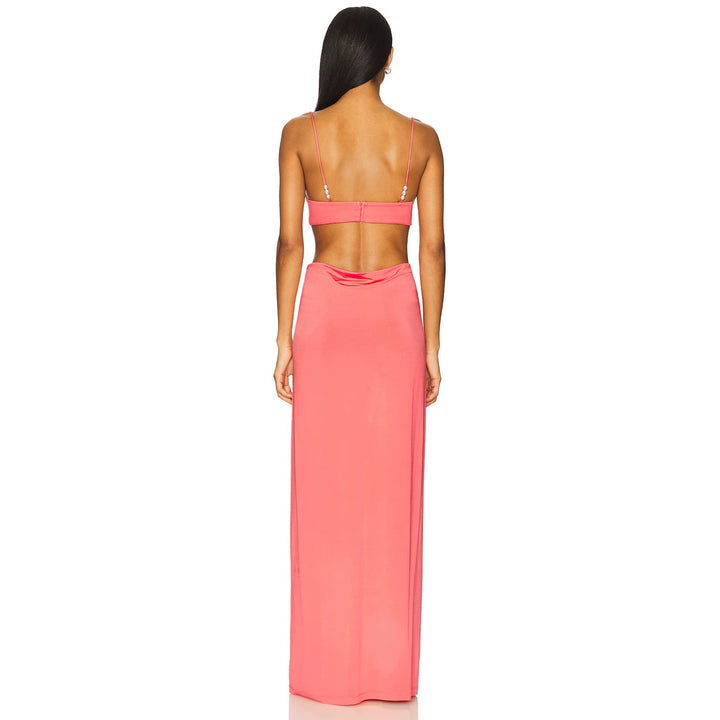Damen nan Maxikleid mit Bustier-Cups, seitlichen Cut-Outs und feinen Spaghettiträgern Drune