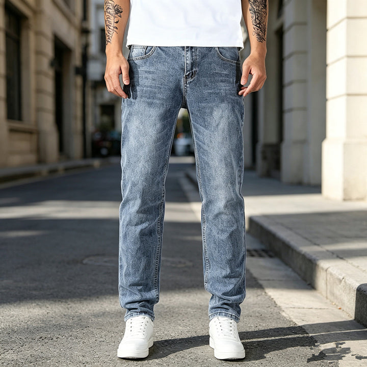 Herren Elegante Slim-Fit Jeans mit modischem Used-Look Drune