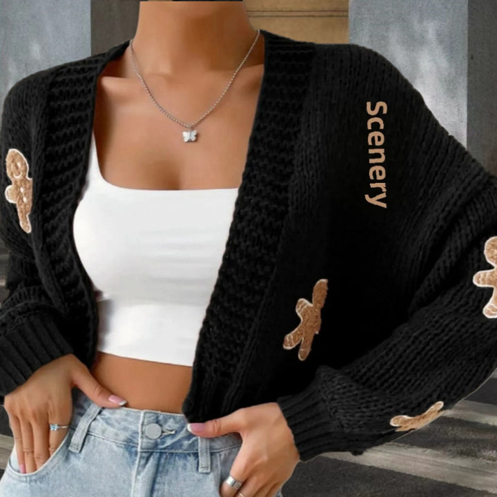 Damen Strickjacke mit verspielten Applikationen Drune