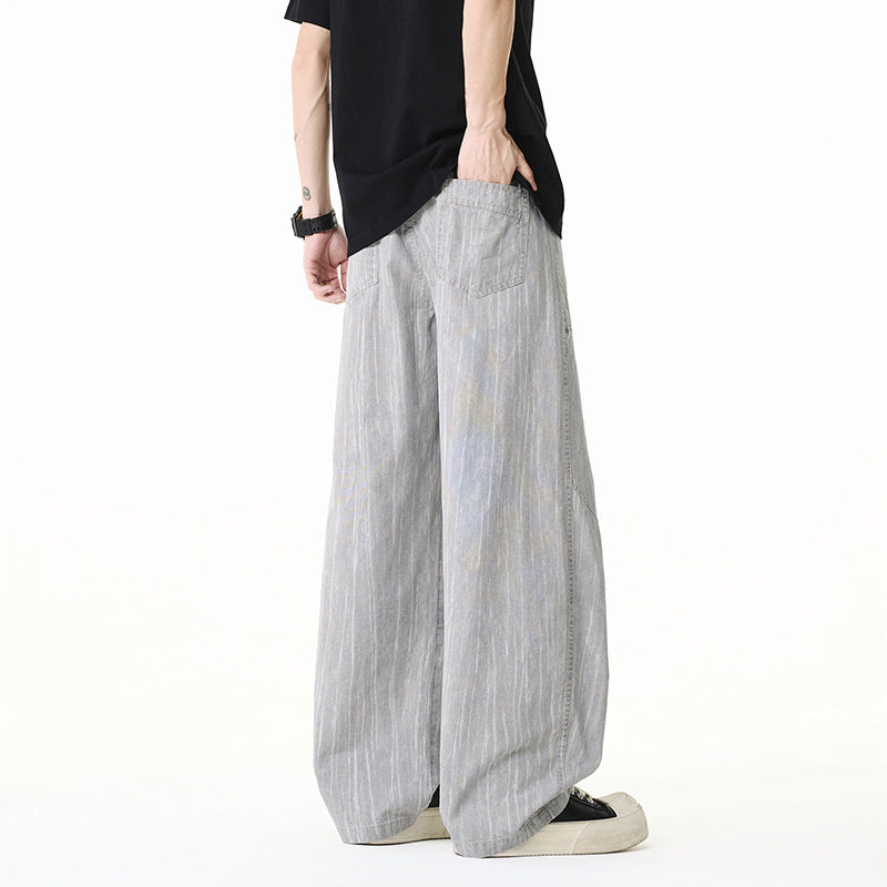 Damen Weite Leinenoptik-Hose mit elastischem Bund und aufgesetzten Taschen Drune