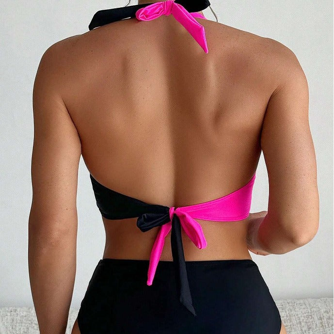 Damen Hoch geschnittenes Bikini Set mit animalischem Muster Drune