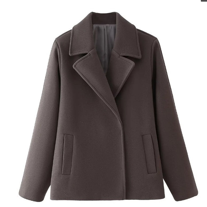 Damen elegante Wolljacke im klassischen Oversized-Schnitt Drune