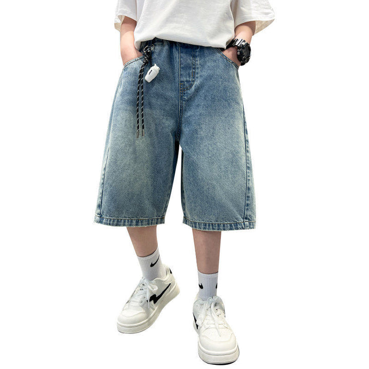 Unisex lockere Denim-Shorts mit tiefen Taschen Drune