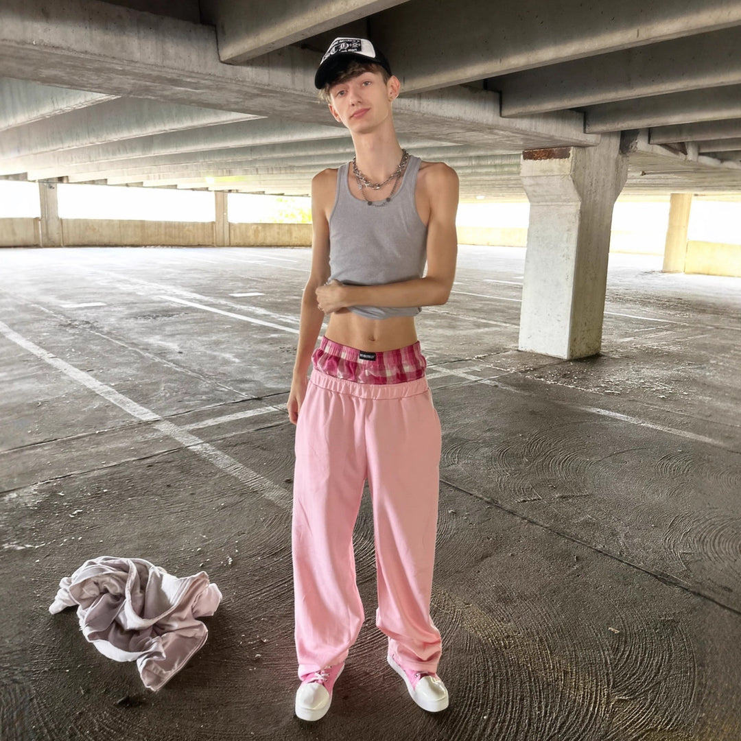 Damen nan lässige Jersey-Loungehose mit elastischem Bund und weitem Bein Drune