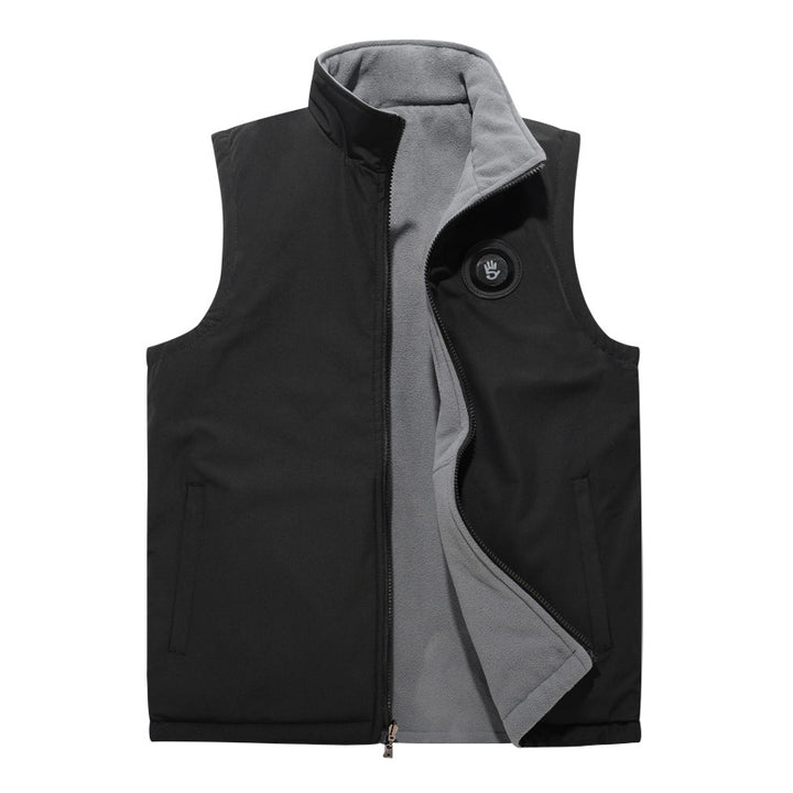 Herren Winddichte Softshell-Weste mit hochflorigem Fleece-Innenfutter, Stehkragen und verdeckten Eingrifftaschen Drune
