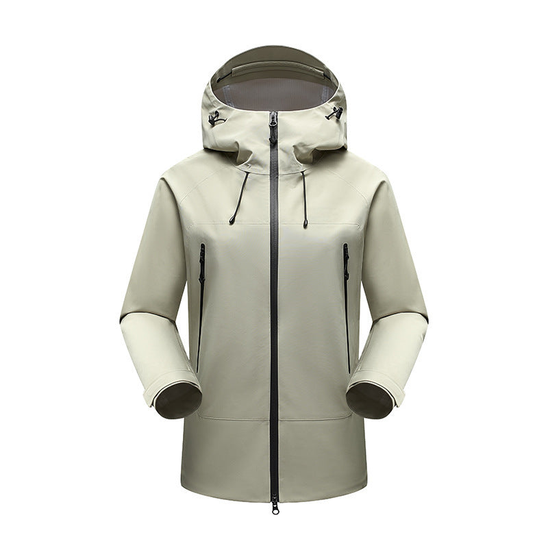 Herren Minimalistische technische dreilagige Softshelljacke mit versiegelten Nähten und wasserdichtem Frontreißverschluss Drune
