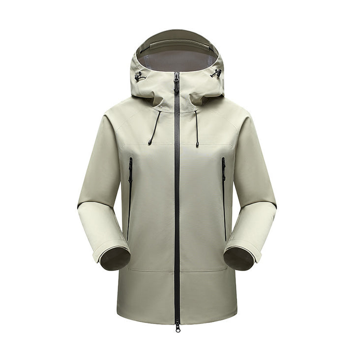 Herren Minimalistische technische dreilagige Softshelljacke mit versiegelten Nähten und wasserdichtem Frontreißverschluss Drune