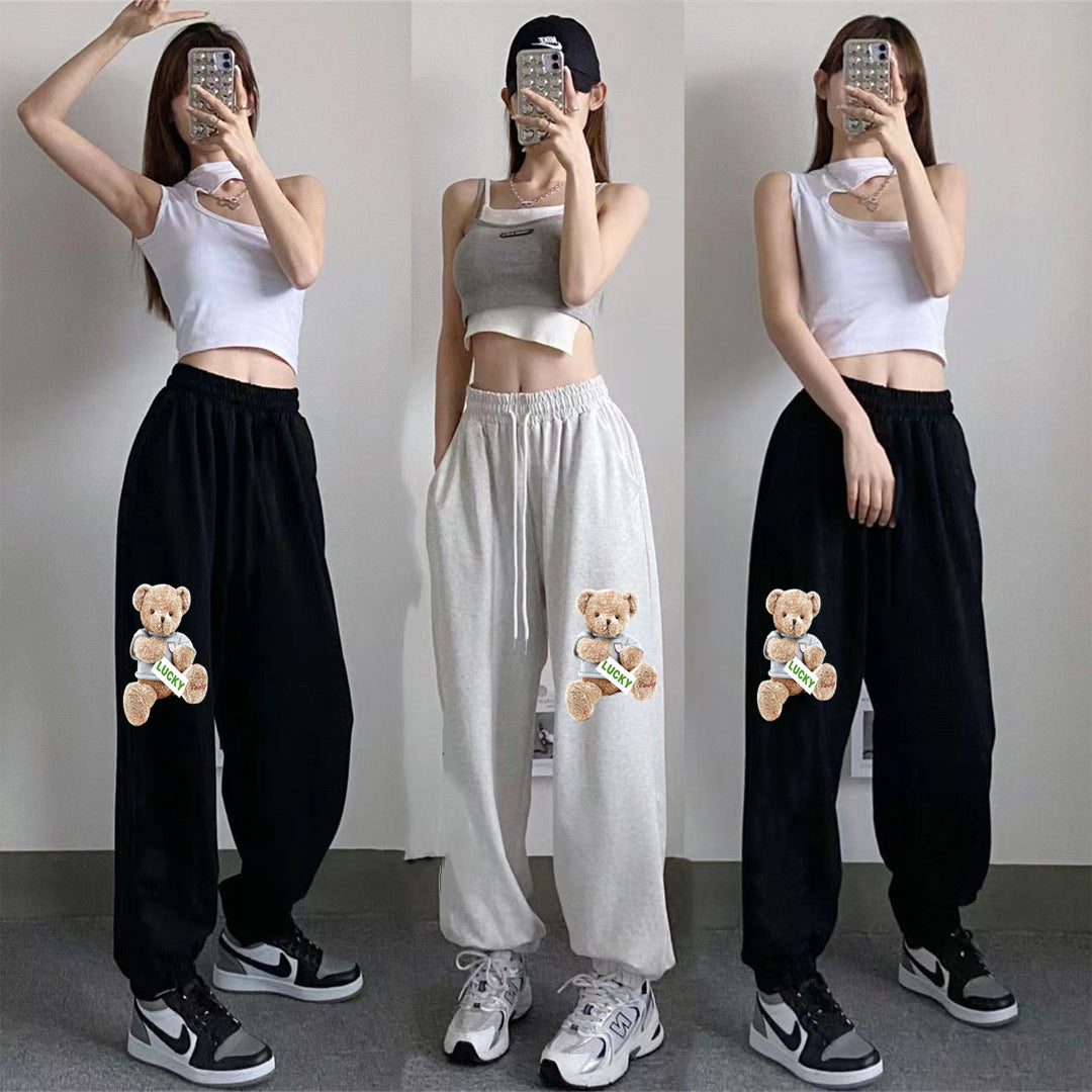 Damen Freizeit-Hose mit Teddy-Motiv Drune