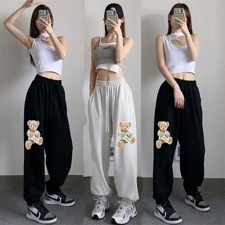 Damen Freizeit-Hose mit Teddy-Motiv Drune
