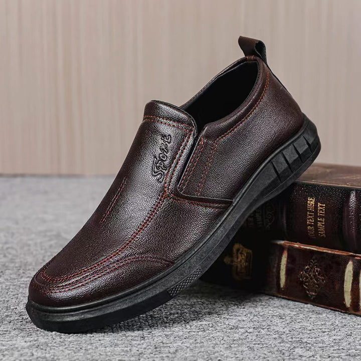 Herren Bequeme Leder Slipper Drune