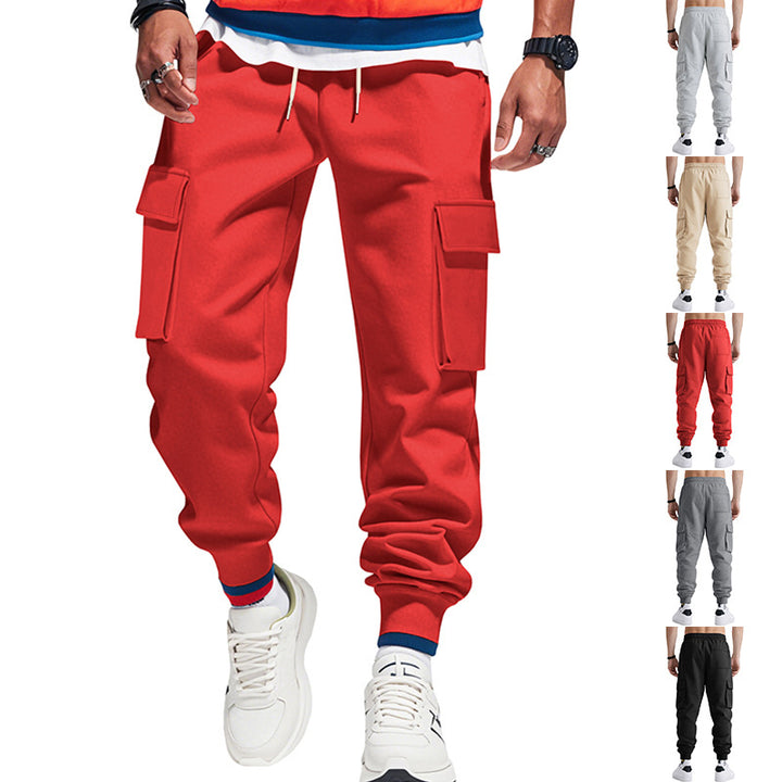Herren nan Cargo-Jogginghose mit mehrfachen Cargotaschen und elastischem Bund Drune