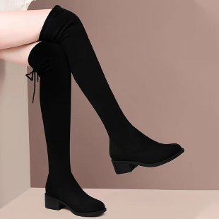 Damen Überknie Stiefel Drune