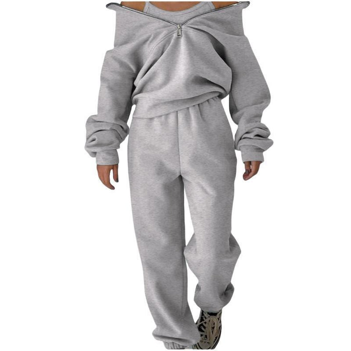 Damen Sweatshirt mit hohem Kragen und Reißverschluss Drune