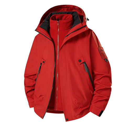 Herren 3‑in‑1 Softshell-Parka mit abnehmbarer Fleece-Innenjacke und technischer Kapuze Drune