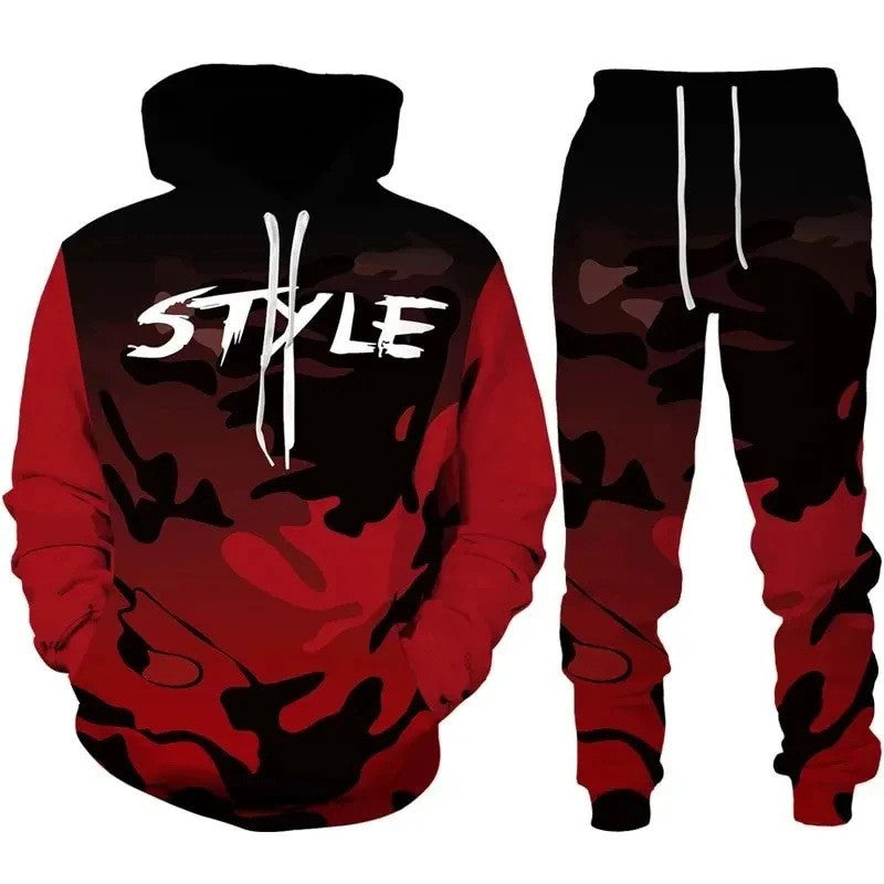Herren Stylisches Kapuzensweatshirt und Jogginghose Set Drune