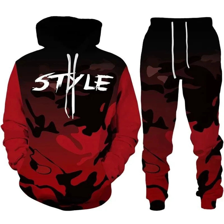 Herren Stylisches Kapuzensweatshirt und Jogginghose Set Drune