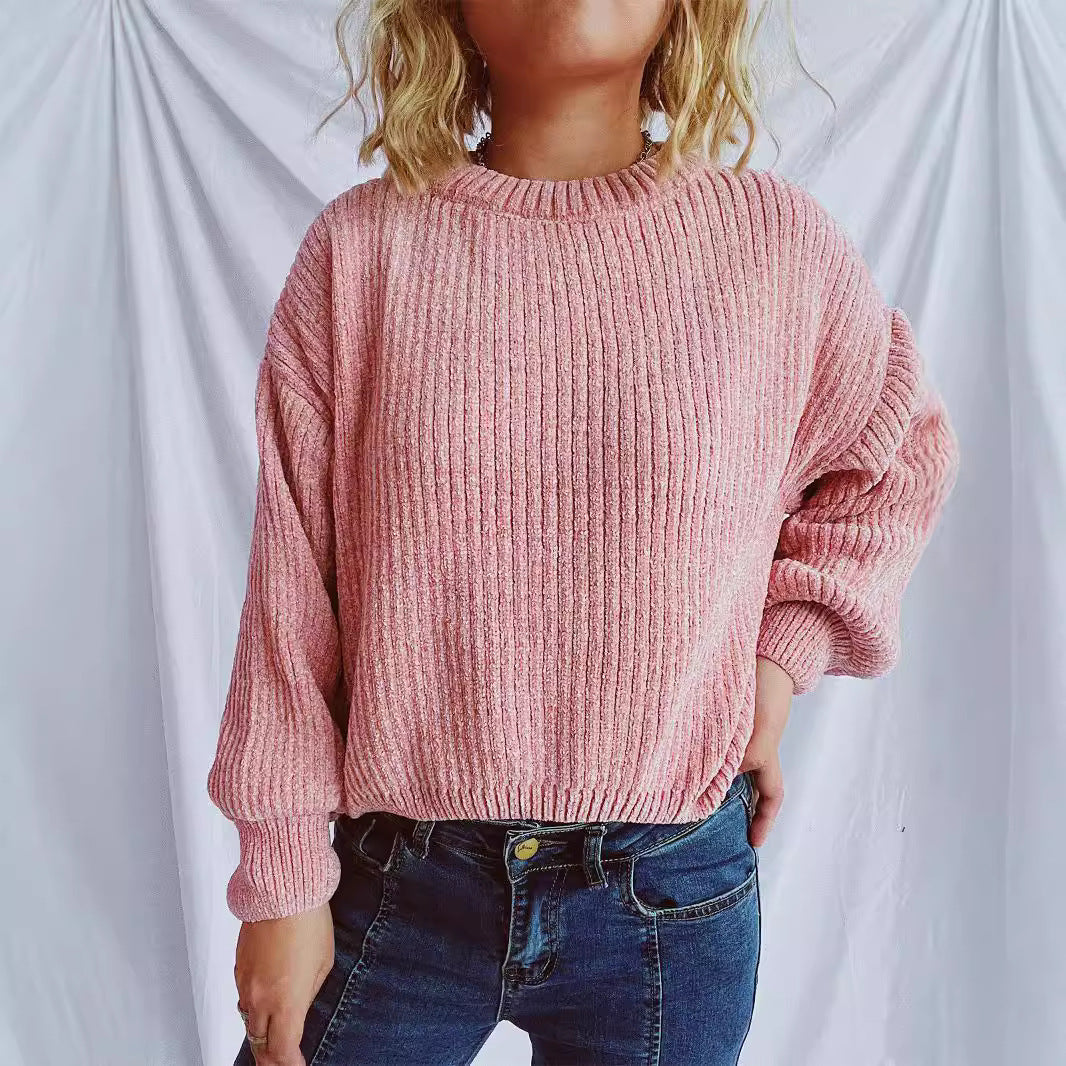Damen Grobstrickpullover mit weitem Schnitt und strukturiertem Design Drune