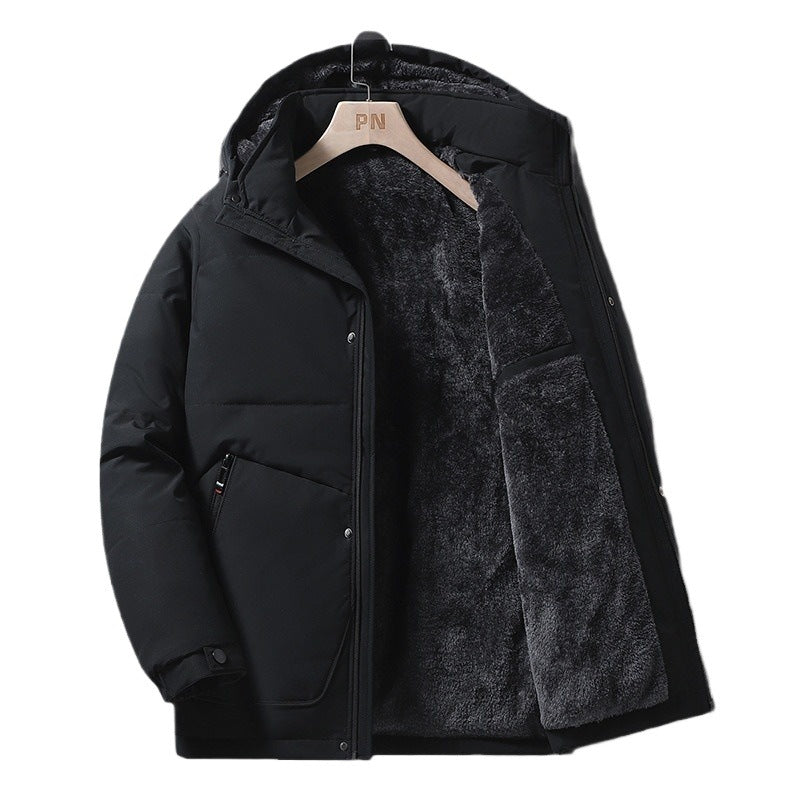 Herren Thermo‑Steppjacke mit weichem Teddyfutter, integrierter Kapuze & verdecktem Zwei‑Wege‑Reißverschluss Drune