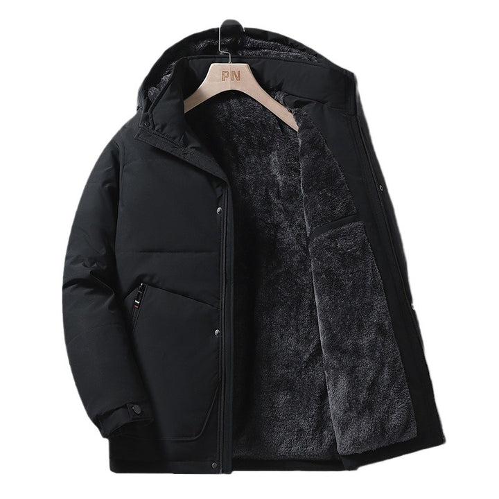 Herren Thermo‑Steppjacke mit weichem Teddyfutter, integrierter Kapuze & verdecktem Zwei‑Wege‑Reißverschluss Drune