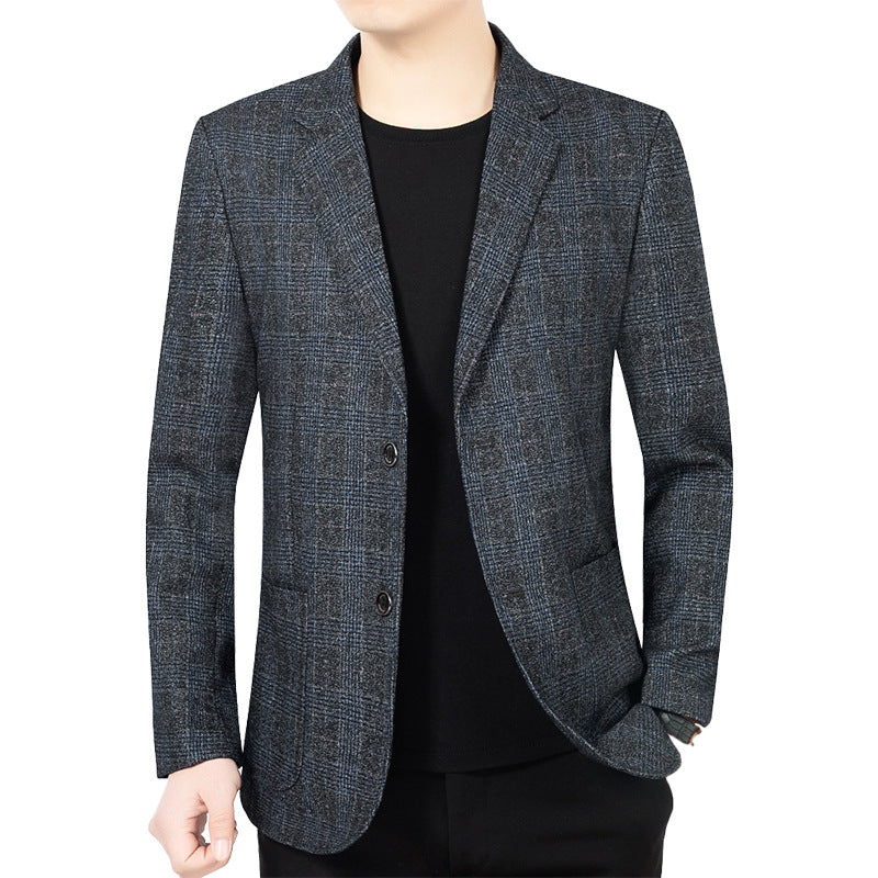 Herren Glencheck-Sakko Slim Fit aus Wollmischung mit dezentem Overcheck Drune
