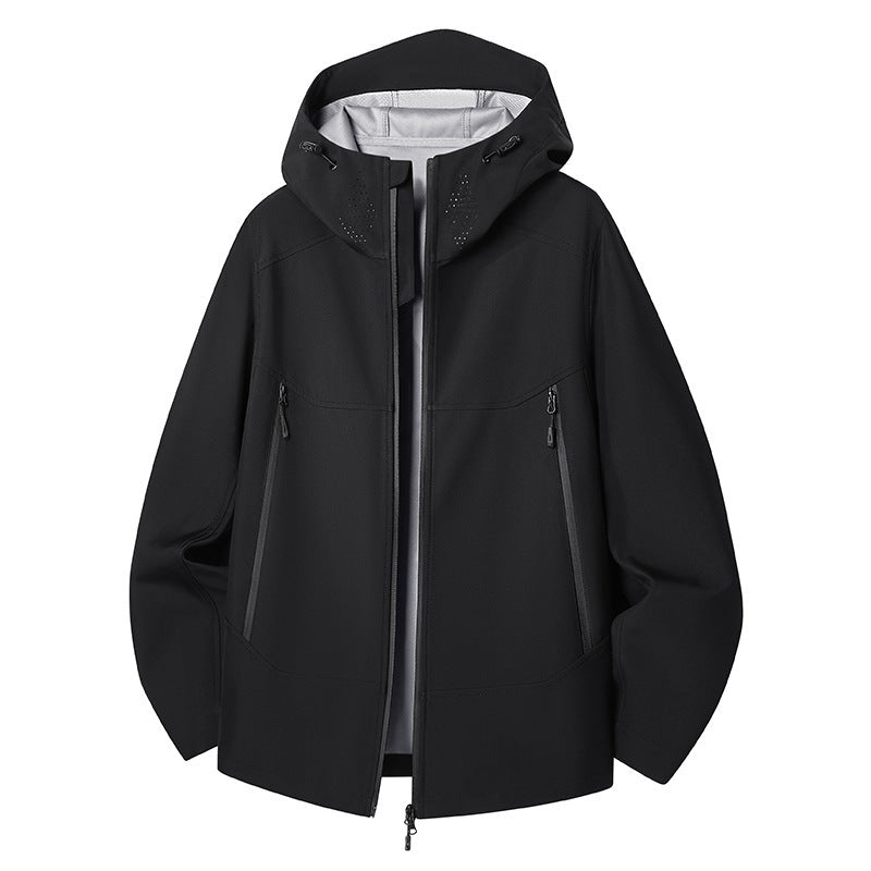 Damen Wasserdichte Softshell-Outdoorjacke mit minimalistischer Silhouette und Belüftungsperforation am Kragen Drune