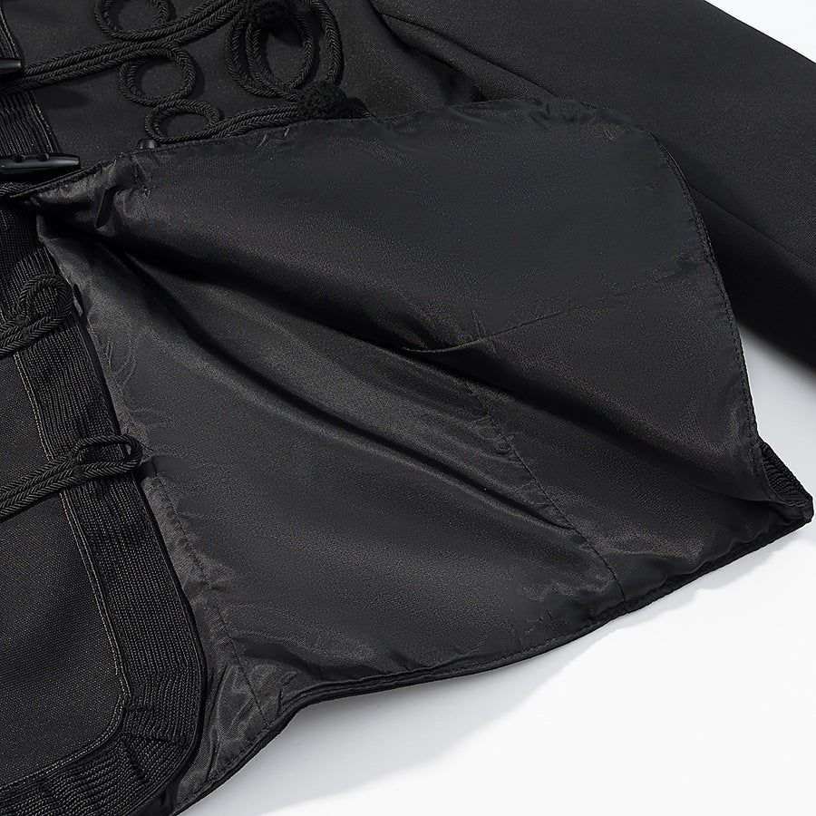 Damen Kurzjacke im Militärstil mit Kordverzierungen und Stehkragen Drune
