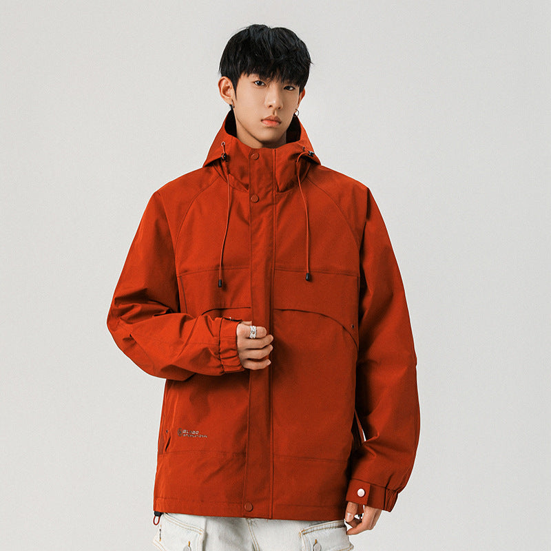 Herren Technische Kapuzen-Softshelljacke mit hohem Kragen und verstellbarem Saum Drune