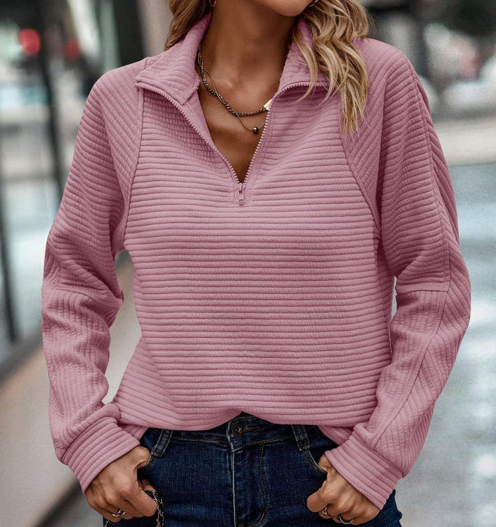 Drune | Fashionably structured sweater with collar zipper