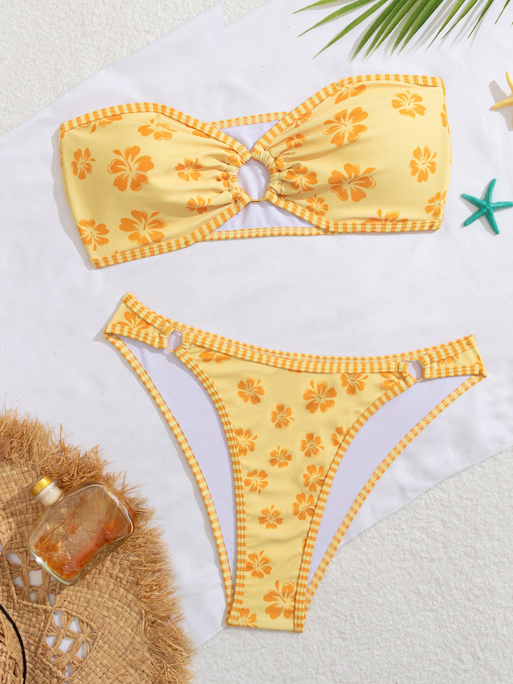 Damen Bandeau Badeanzug Set Drune