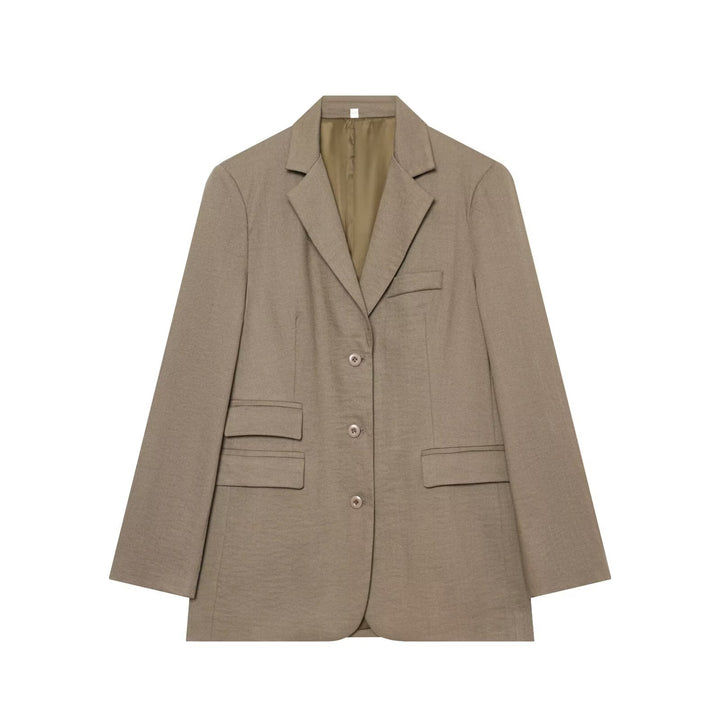 Damen Einreihiger Business-Blazer mit Pattentaschen und Reverskragen Drune